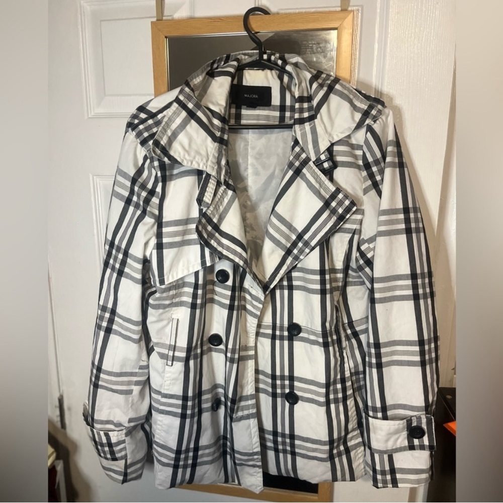 Majora - Women's Checkered Coat, Peacoat style, size XL